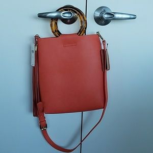 Faux leather hand bag